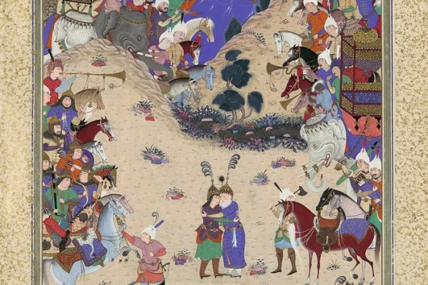 Faridun Embraces Manuchihr', Folio 59v